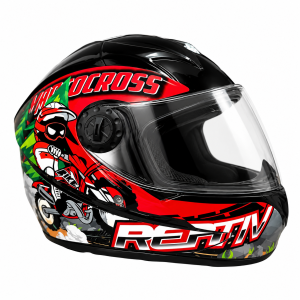 Casco Integral Ronin Motocross Negro con Diseño Gráfico