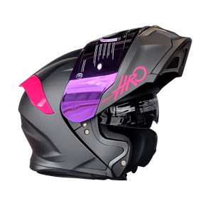 Casco Abatible Gris Mate con Visor Iridium Azul
