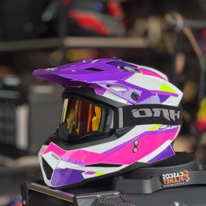 Casco HRO MX03 Glossy Blanco Rosado