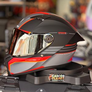 Casco Integral Spartan Fenix Slab Gris Naranja Mate