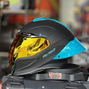 Casco Integral ProRider 711 Solid Negro Turquesa