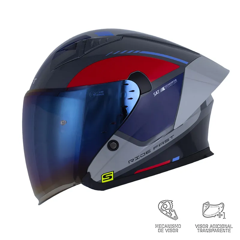 Casco Shaft 226 GT Flightrisk Gris Rojo Azul