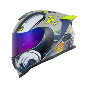 Casco Integral HRO 506 Strokes gris Amarillo