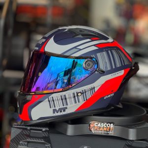 Casco Integral MT Braker 2 Rojo Azul Navi Mate