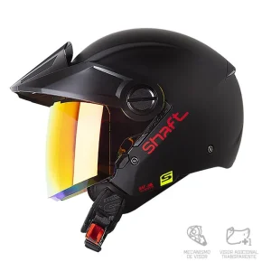 Casco Abierto Shaft 212 Solid Negro Rojo