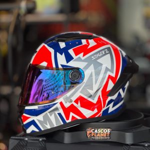Casco Integral MT Stinger 2 Meld D7 Blanco Rojo