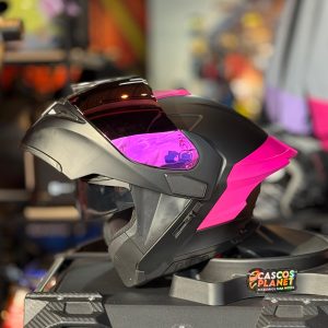 Casco Abatible Xecuro 925 Solid Negro Rosado