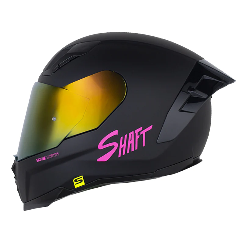 Casco Integral Shaft 562 R Solid Negro Rosado