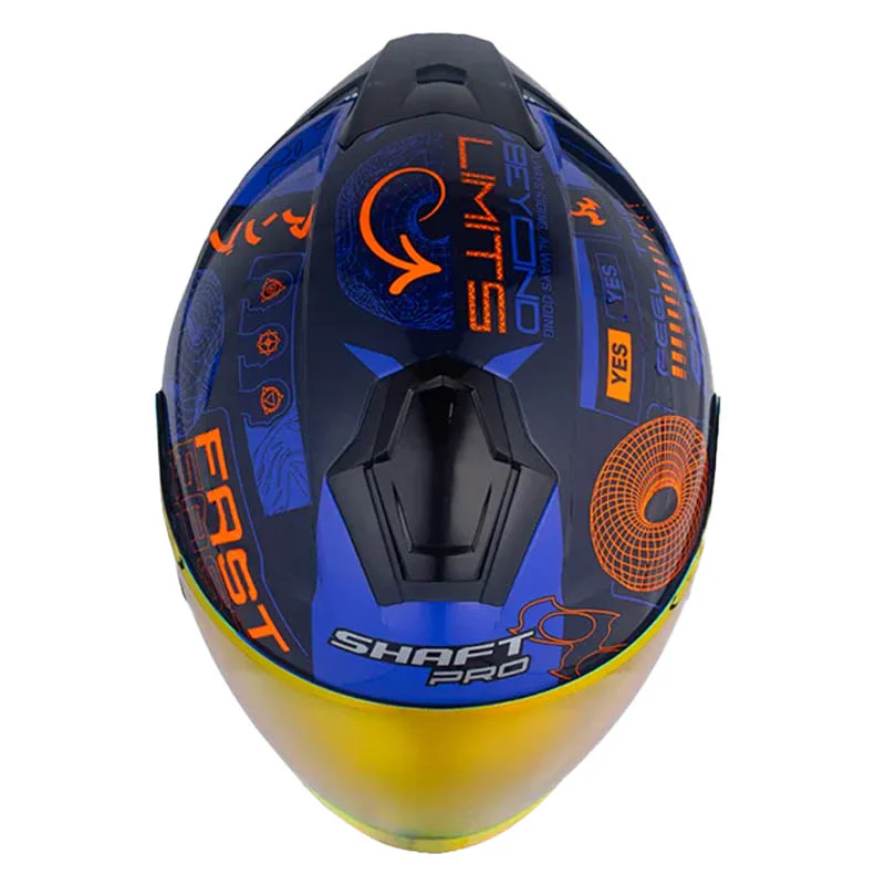 Casco Abierto Shaft Pro 240 Frame Azul Naranja - Imagen 3