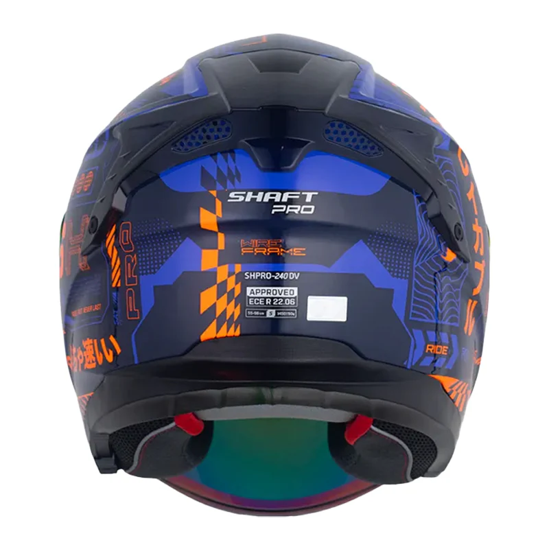 Casco Abierto Shaft Pro 240 Frame Azul Naranja - Imagen 2