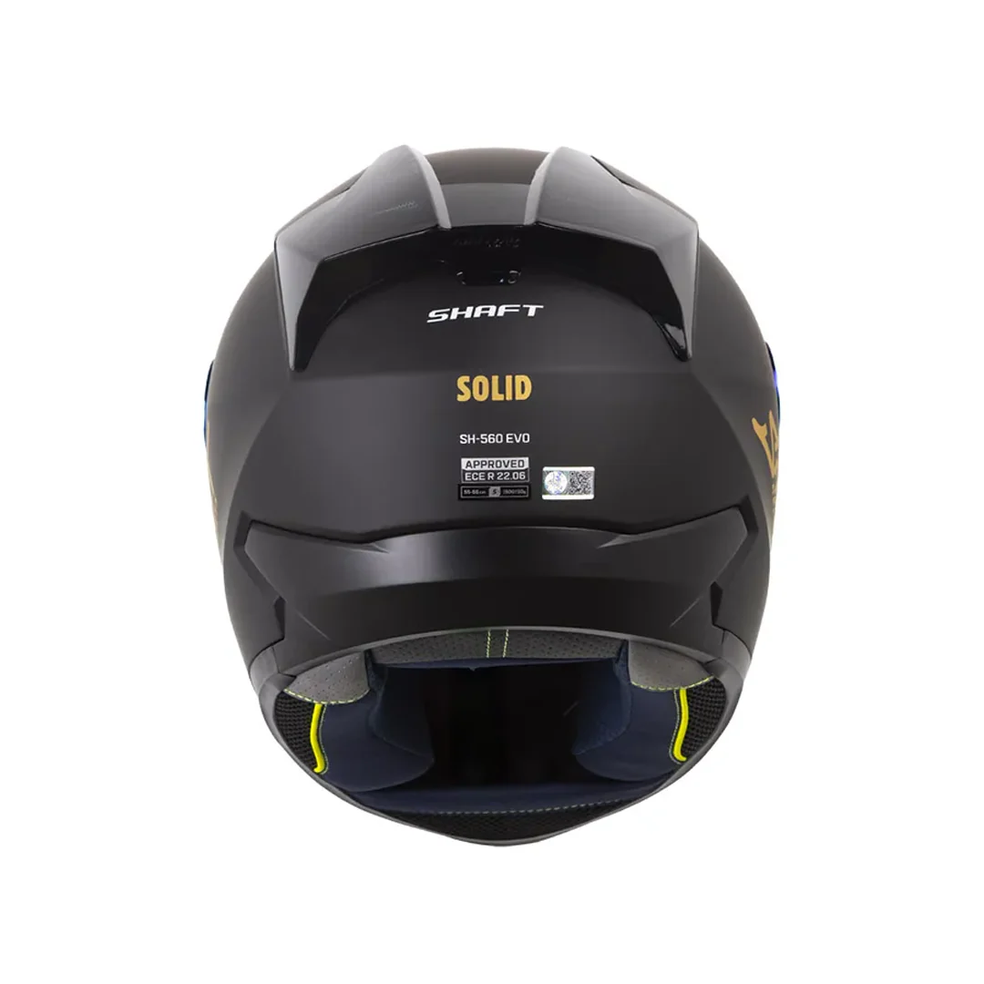 Casco Integral Shaft 560 Solid Negro Dorado - Imagen 2