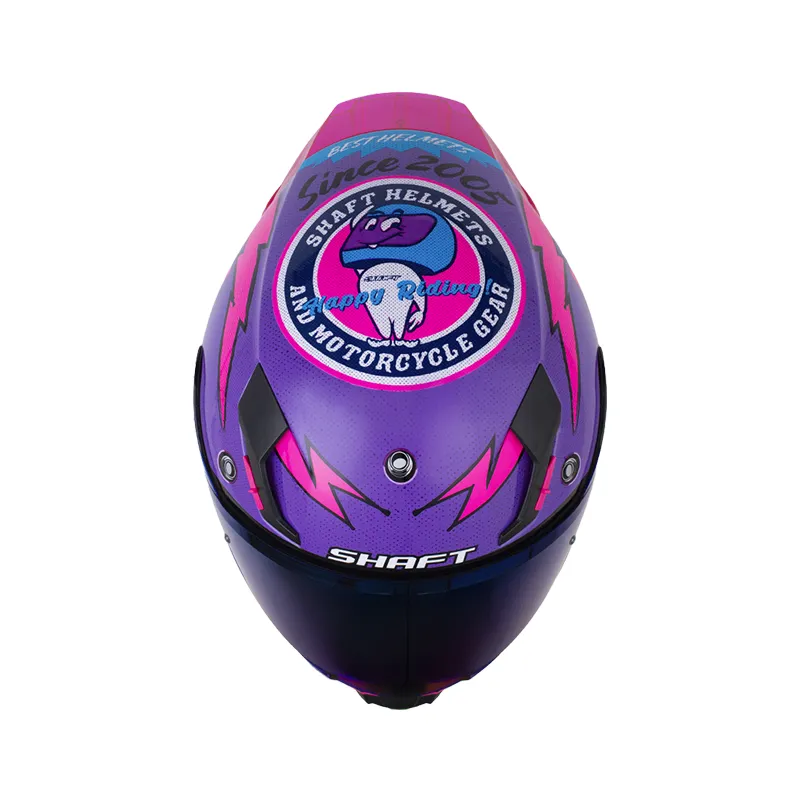 Casco Integral Shaft 562 R Old School Morado Fucsia - Imagen 3