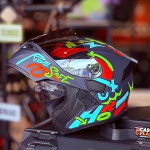Casco Abatible HRO 3400 DV Yeah Mate Azul Navy Amarillo