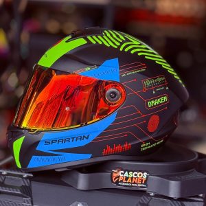 Casco Integral Spartan Draken S Fingerprint Negro Azul