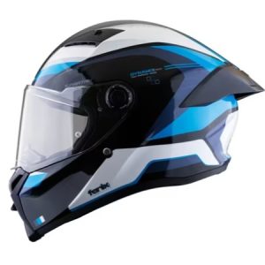 Casco Integral Spartan Fenix Turb Negro Blanco Azul Brillante