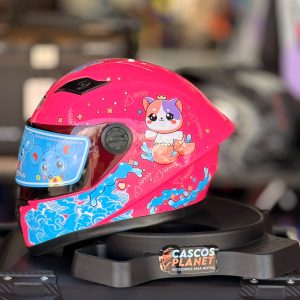 Casco Integral Infantil KRM H-308 Fucsia