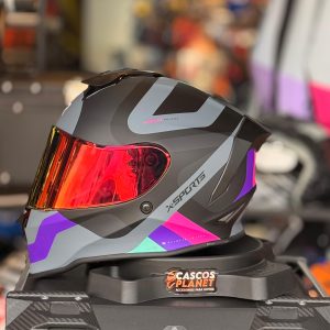 Casco Integral Xsport V151 Bramdo Gris Rosado