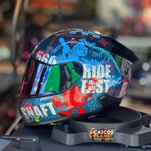 Casco Integral Shaft 560 Evo Anarchy Camaleon azul