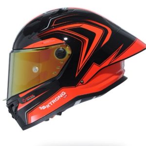 Casco Integral Xtrong R1 Totally Negro Rojo Brillo