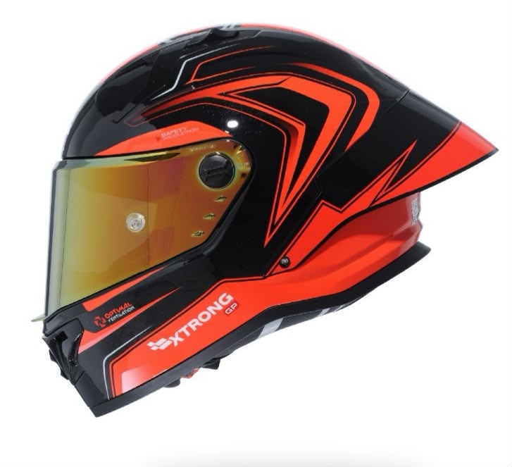 Casco Integral Xtrong R1 Totally Negro Rojo Brillo