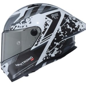 Casco Integral Xtrong R1 Fragment Blanco Gris Brillo