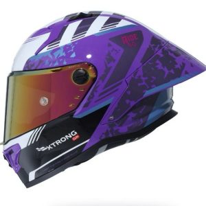 Casco Integral Xtrong R1 Fragment Morado Blanco