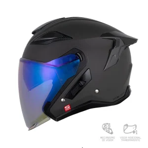 Casco Abierto Shaft Pro 343 Dv Solid Gris Mate