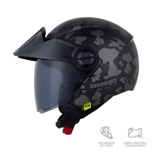 Casco Abierto Shaft 212 Snoopy The Dog Negro Gris