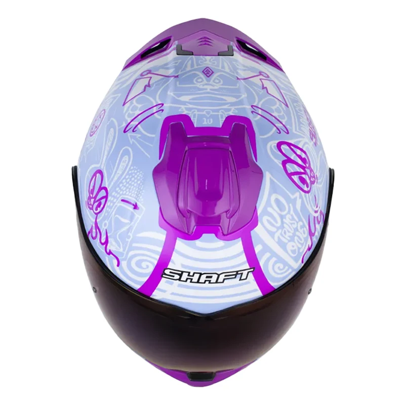 Casco Abatible Shaft 3540 Dv The World Azul Claro Morado - Imagen 2